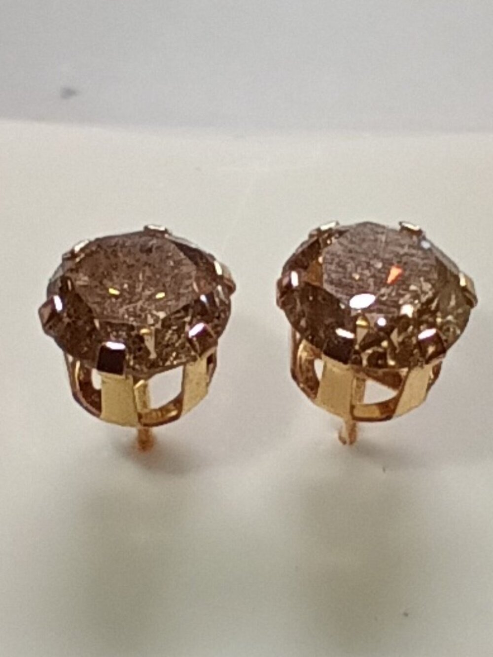 Bold & Brilliant 14Kt Yellow Gold 2+Carat Champagne Diamond Stud Post Earrings